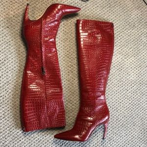 Sam Edelman Fraya Red Croc Leather Boot